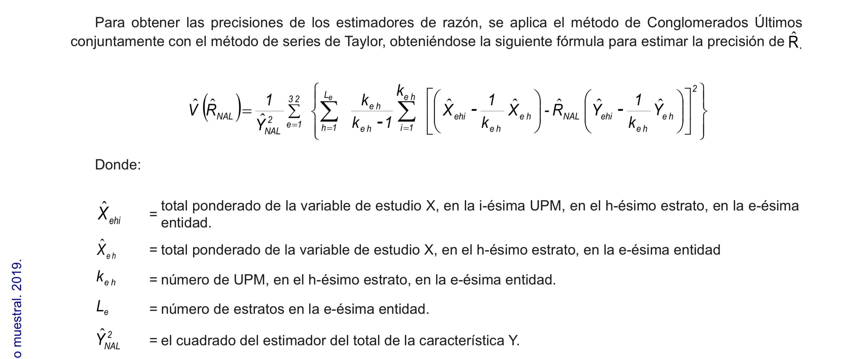 Extracto de estimación de errores de muestreo, ENIGH 2018.